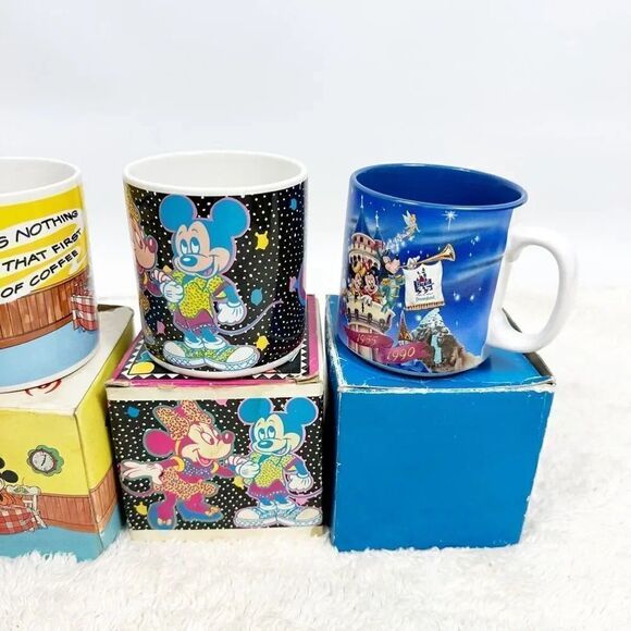 Vintage 80s Applause Disney Mug Lot of 4 Original Boxes Mickey Minnie Set Cups - Picture 6 of 14